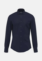 Seidensticker New Kent Shaped Twill Shirt - Navy