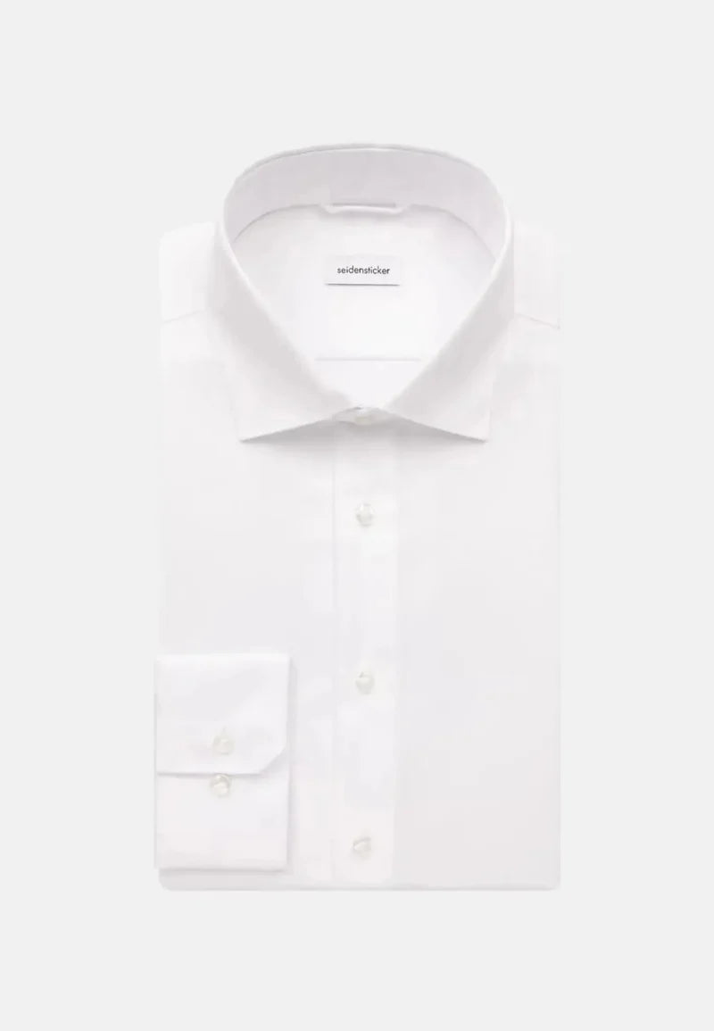 Seidensticker New Kent Shaped Twill Shirt - White