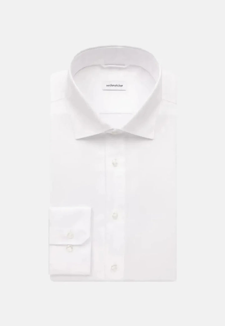 Seidensticker New Kent Shaped Twill Shirt - White