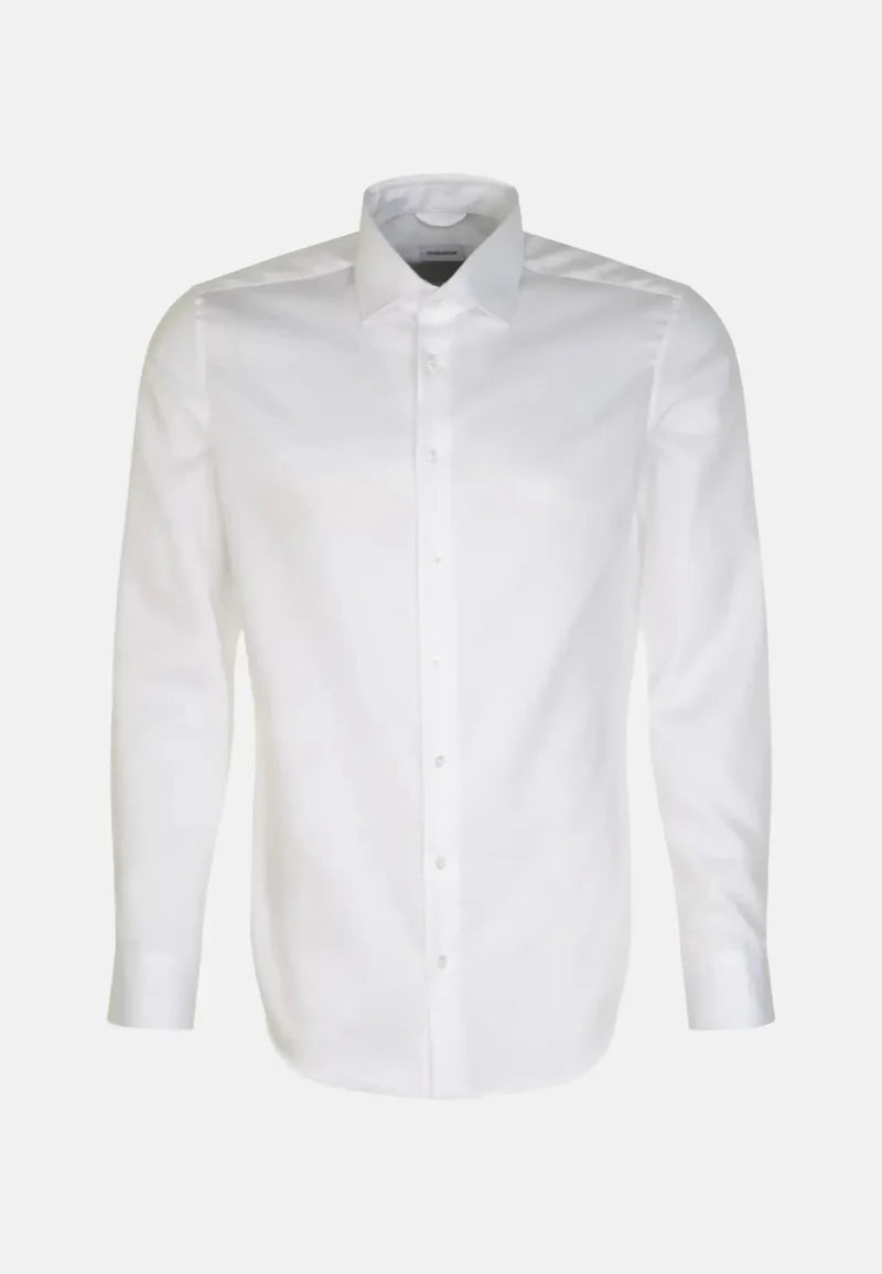 Seidensticker New Kent Shaped Twill Shirt - White