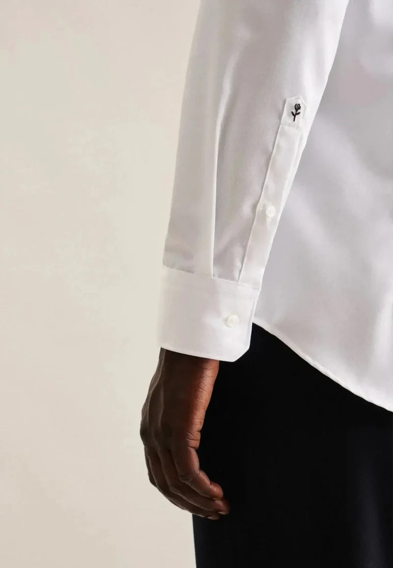 Seidensticker New Kent Shaped Twill Shirt - White