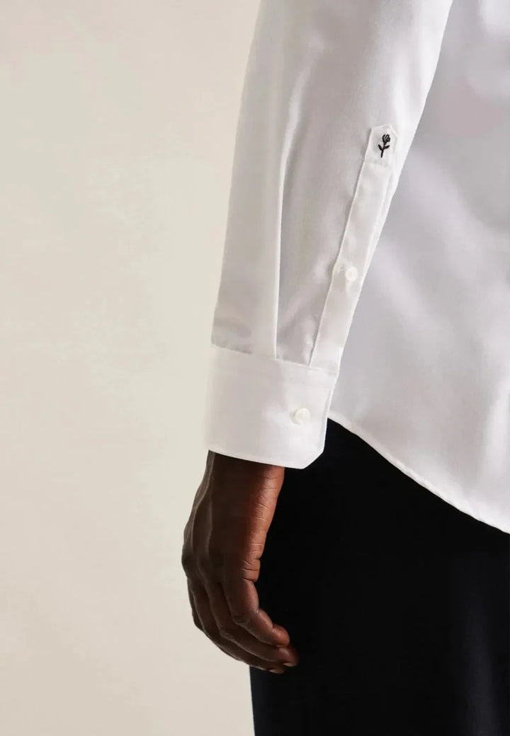 Seidensticker New Kent Shaped Twill Shirt - White