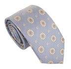 Floral Medallion Silk Tie - Sky Blue