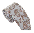 Paisley in Linen Finish Silk Tie - Sky Rust