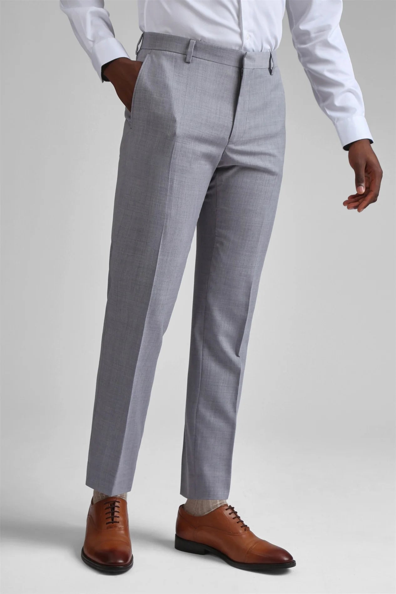Ted Baker Slim Fit Denali Trousers Light Grey
