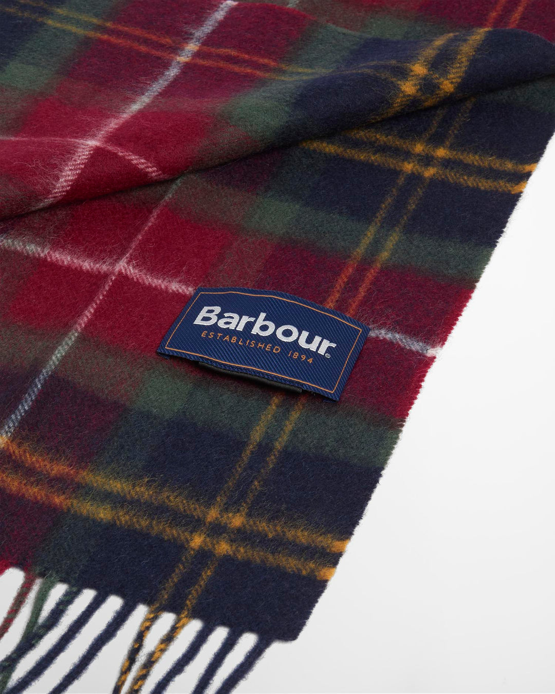 Barbour Wool Cashmere Tartan Scarf - Winterberry Tartan