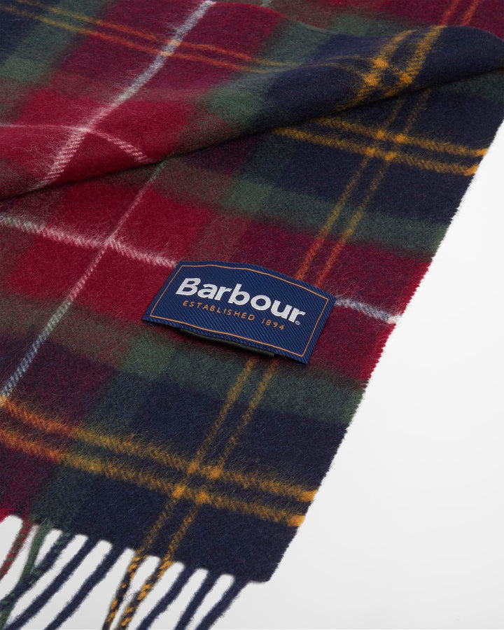Barbour Wool Cashmere Tartan Scarf - Winterberry Tartan