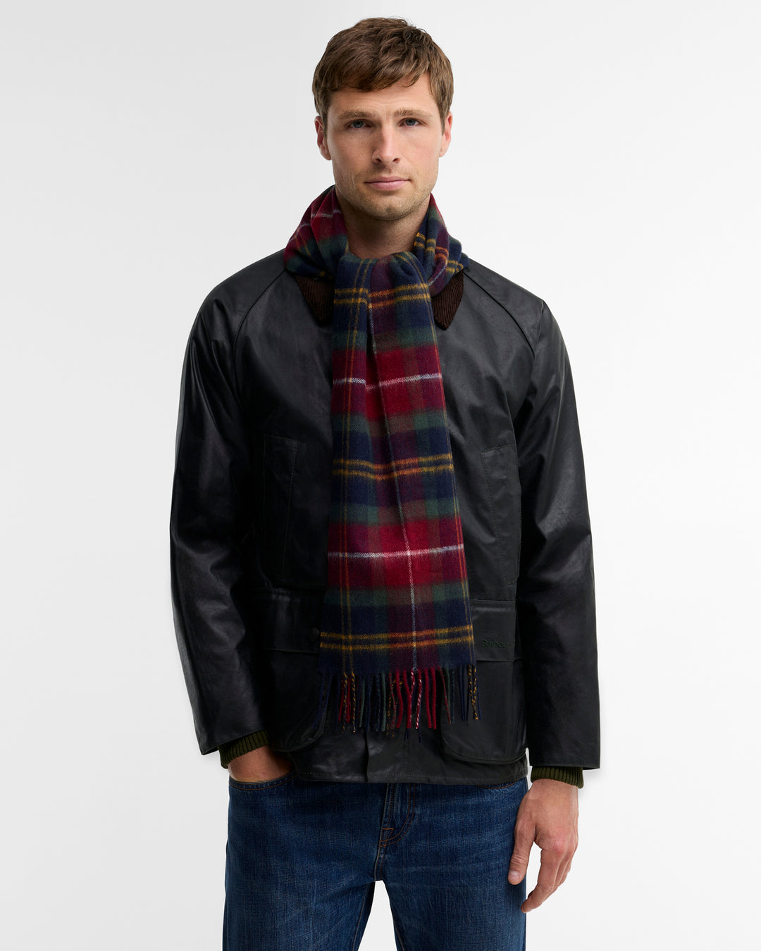Barbour Wool Cashmere Tartan Scarf - Winterberry Tartan