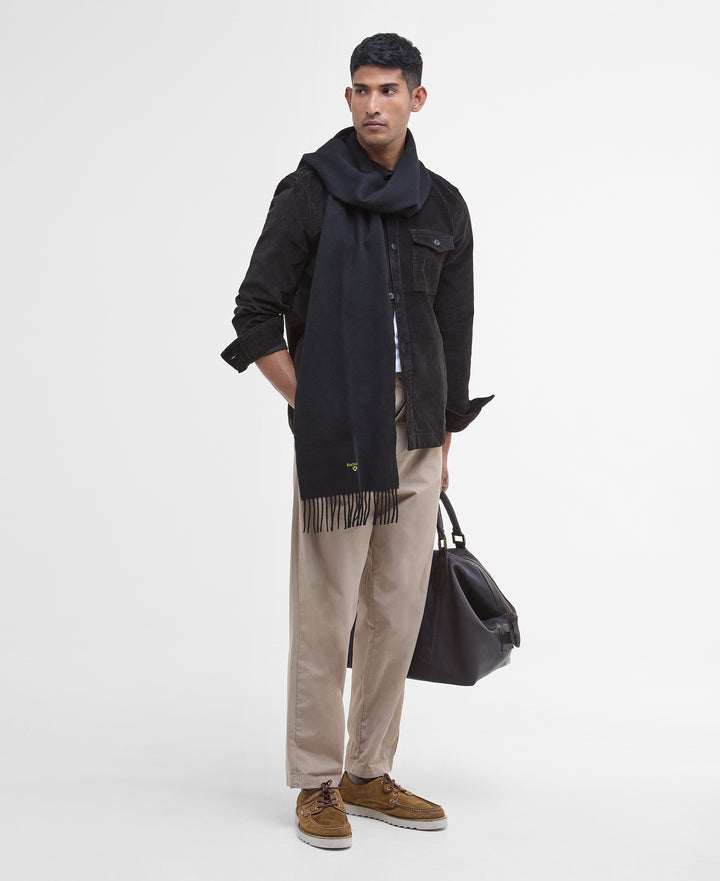 Barbour Plain Lambswool Scarf - Black
