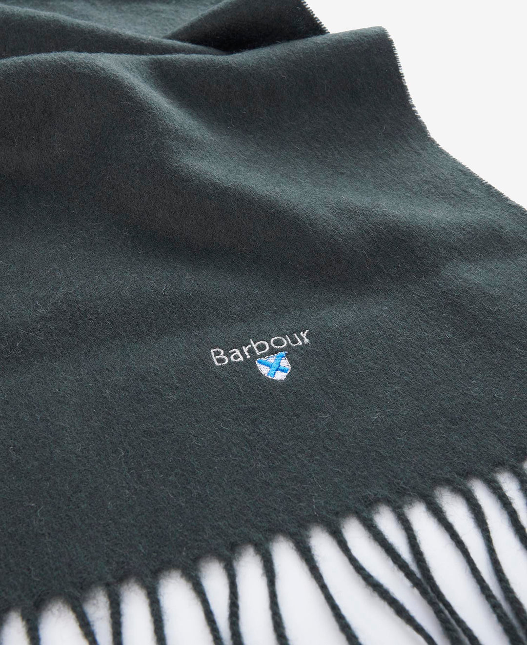 Barbour Plain Lambswool Scarf - Forest Green