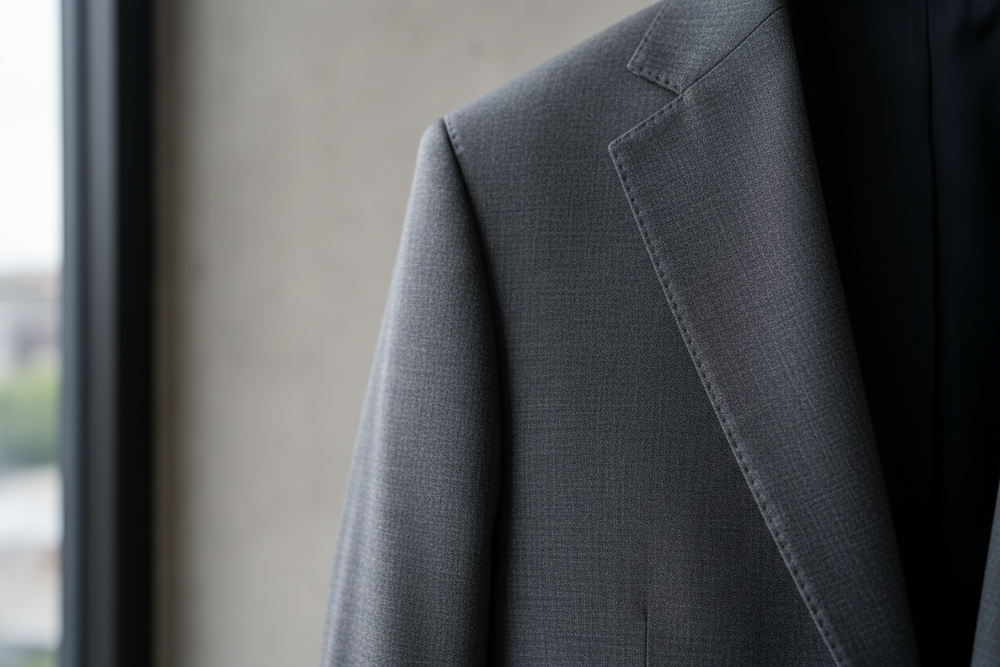 detail of a suit lappel