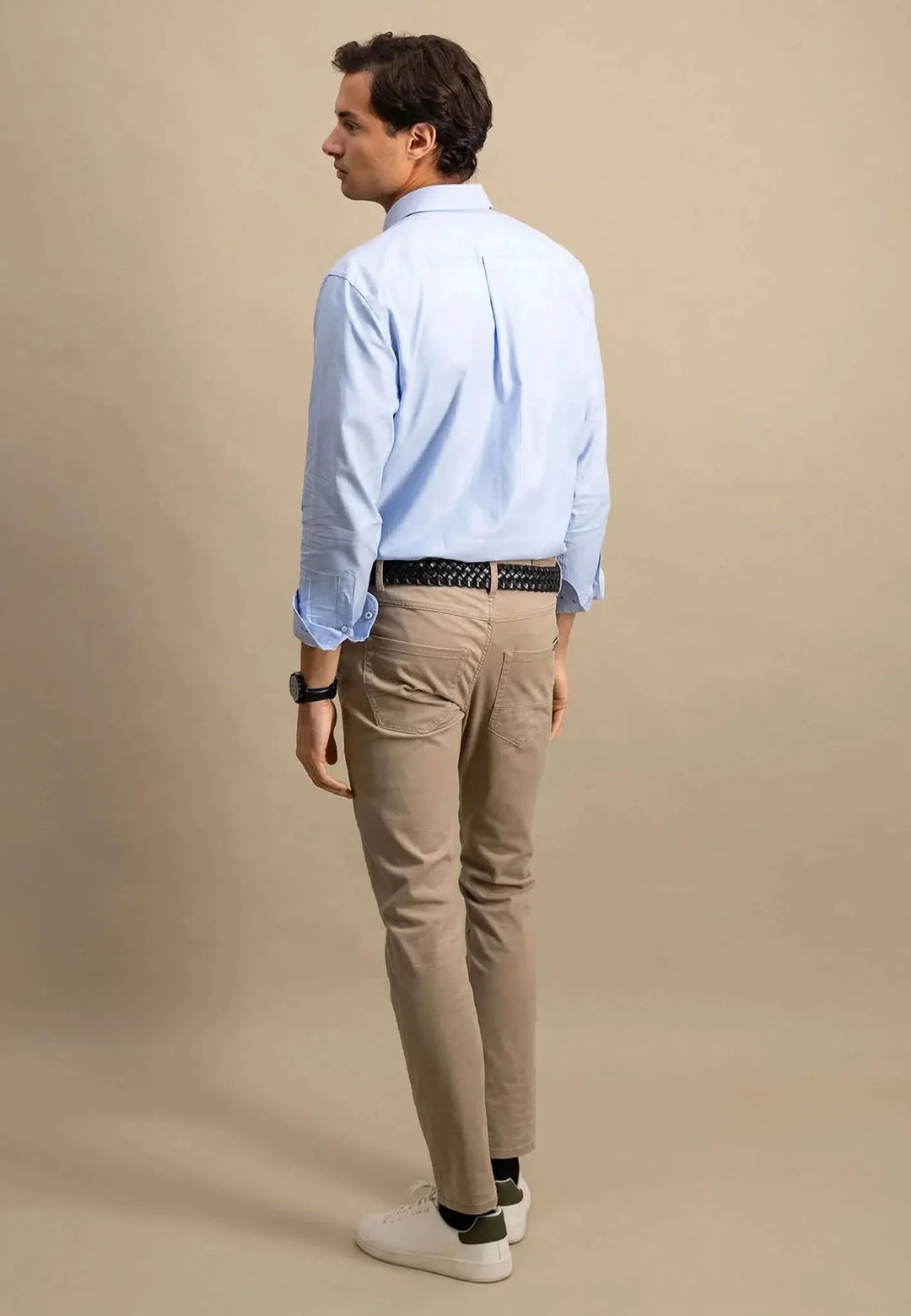 Fynch Hatton Cotton Button Down Oxford Shirt - Light Blue
