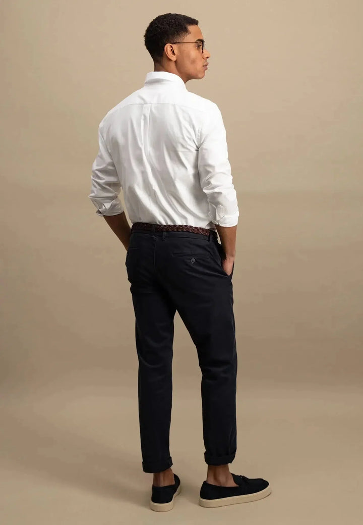 Fynch Hatton Cotton Button Down Oxford Shirt - White