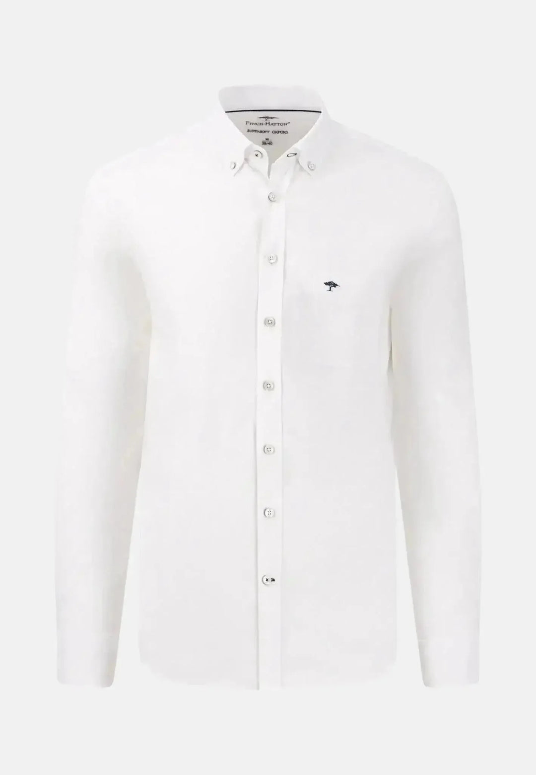 Fynch Hatton Cotton Button Down Oxford Shirt - White
