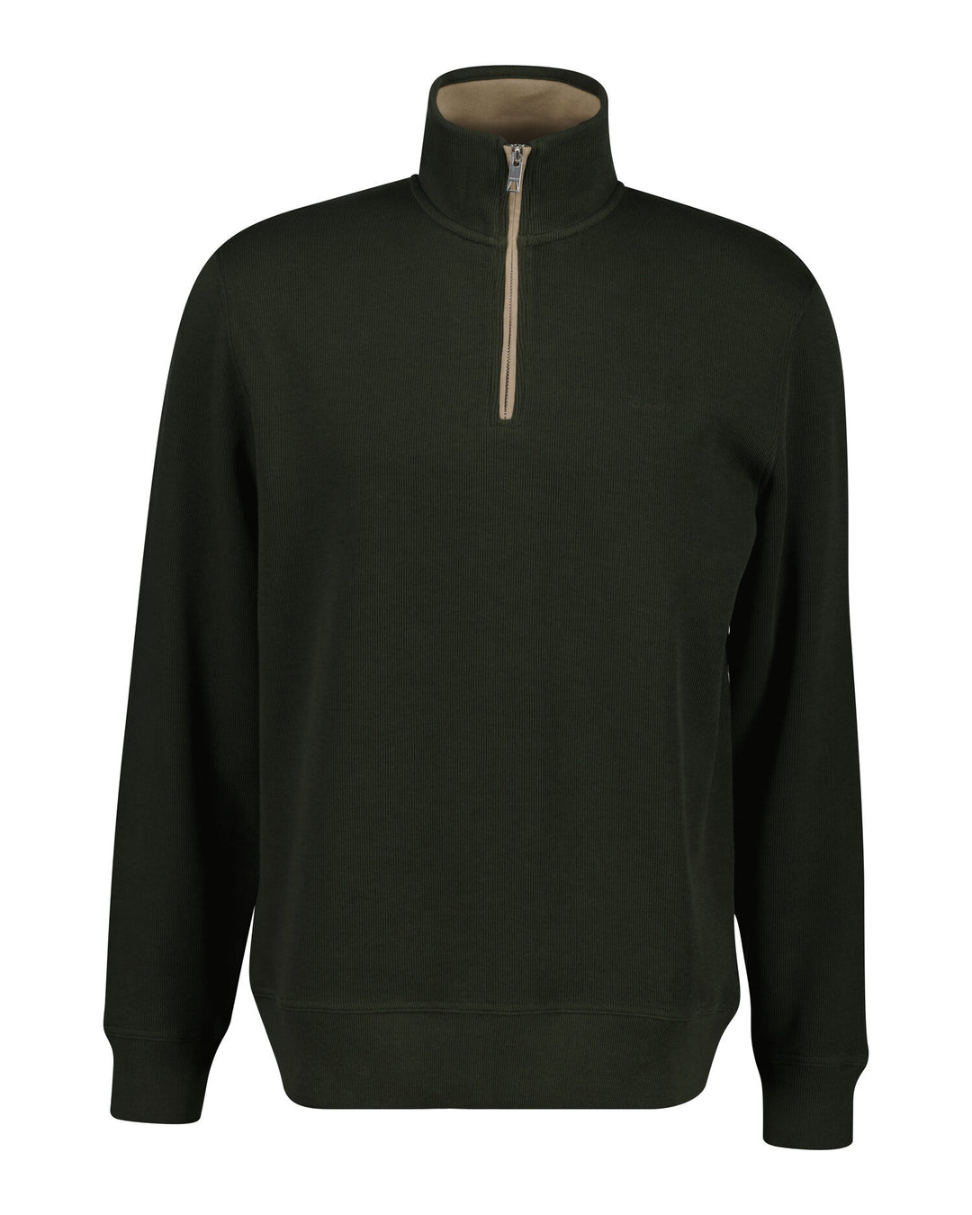 GANT Sacker Rib Half Zip Jumper - Dark Moss Green