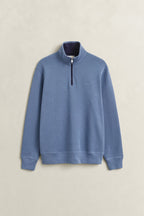 GANT Sacker Rib Half Zip Jumper - Blue Horizon