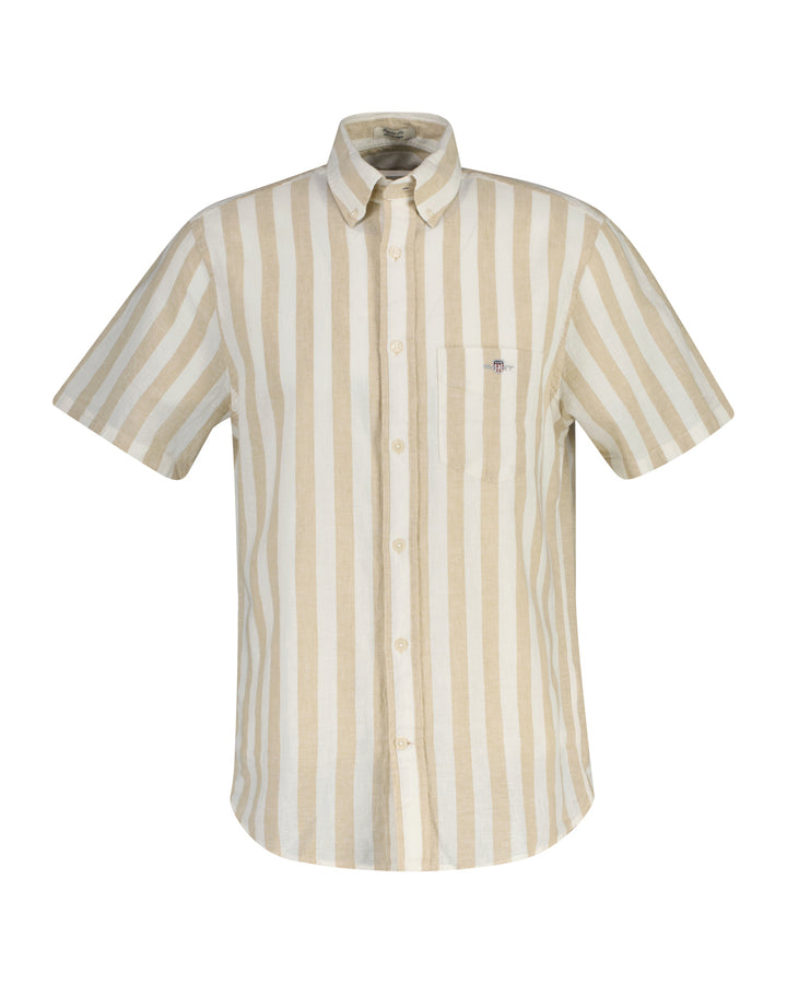 Gant Striped Linen Blend Short Sleeve Shirt