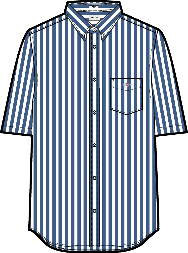 Gant Striped Linen Blend Short Sleeve Shirt