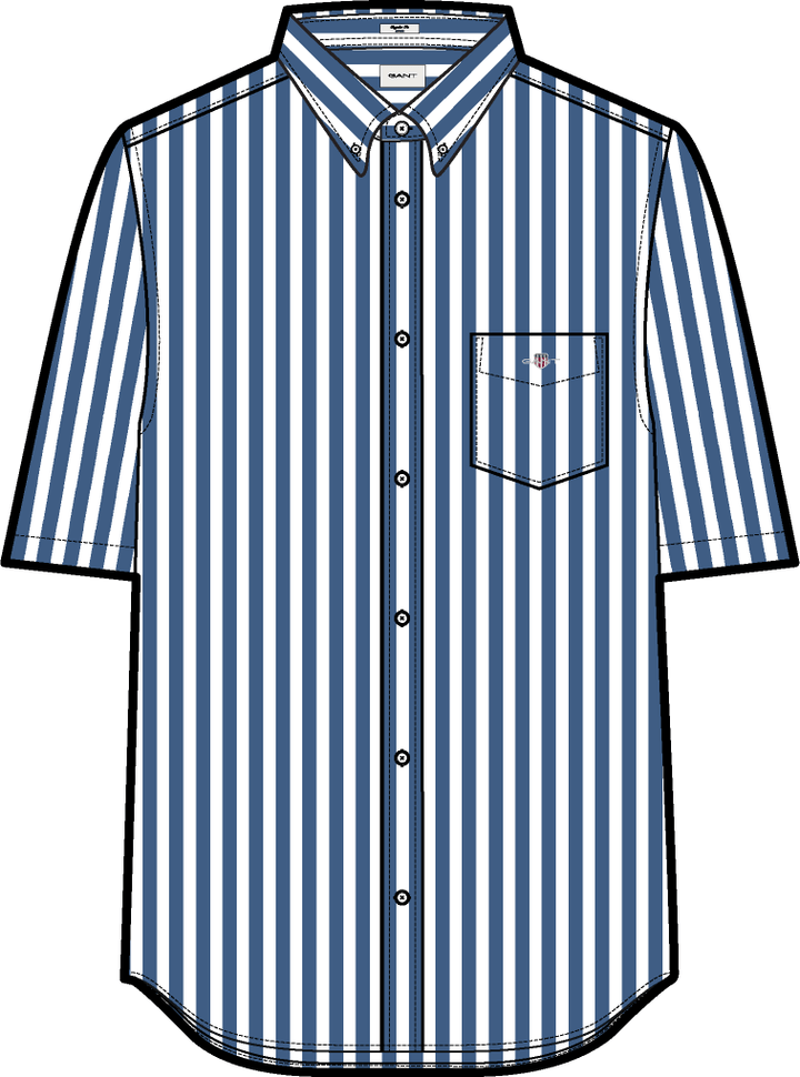 Gant Striped Linen Blend Short Sleeve Shirt