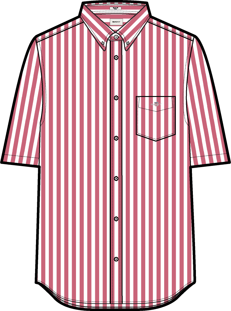 Gant Striped Linen Blend Short Sleeve Shirt