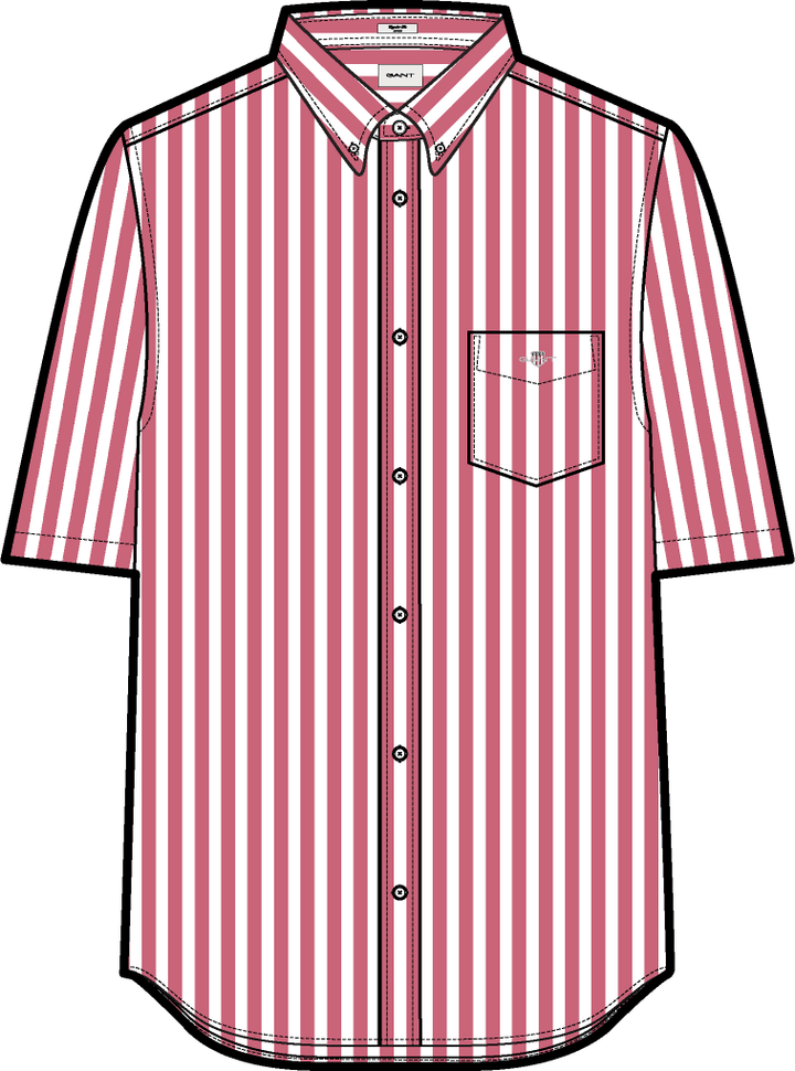Gant Striped Linen Blend Short Sleeve Shirt