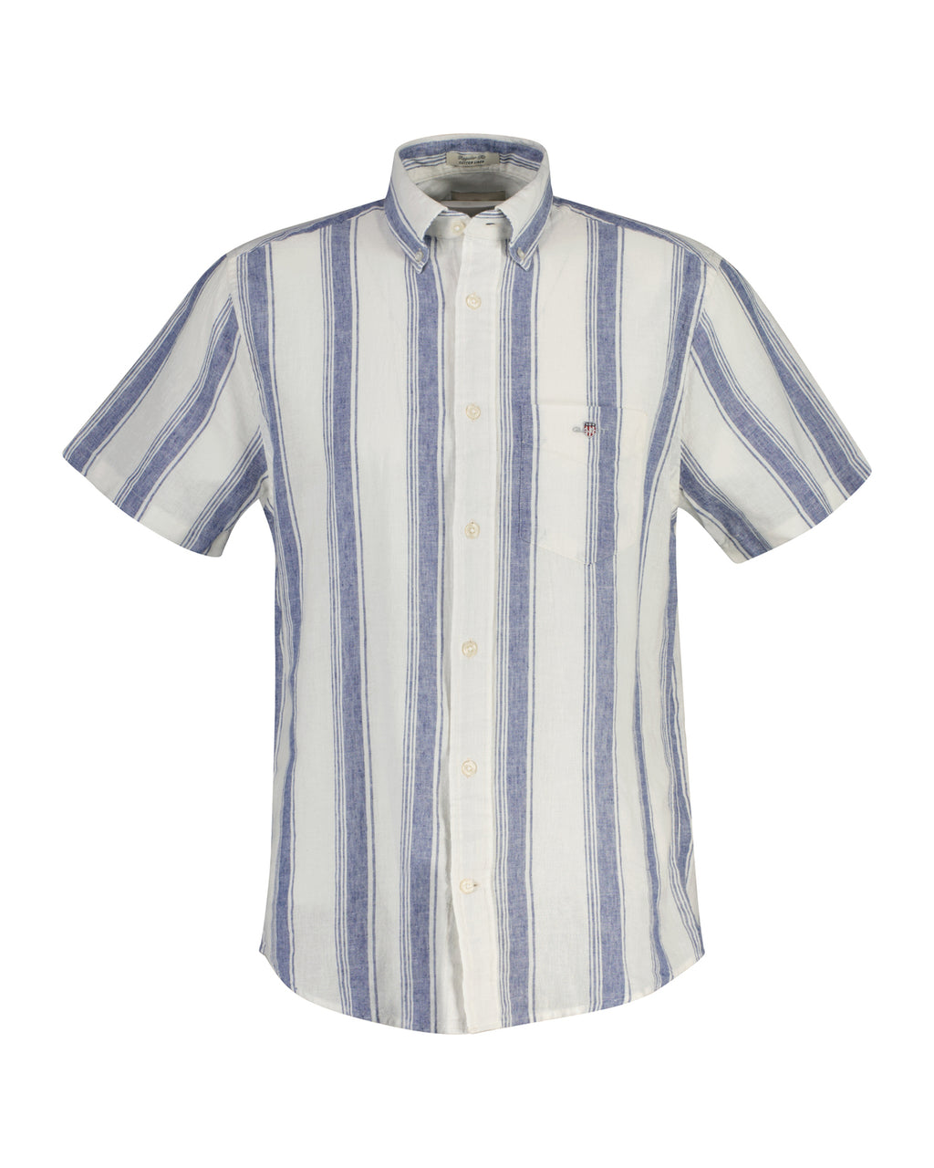 Gant Striped Cotton/Linen Short Sleeve Shirt