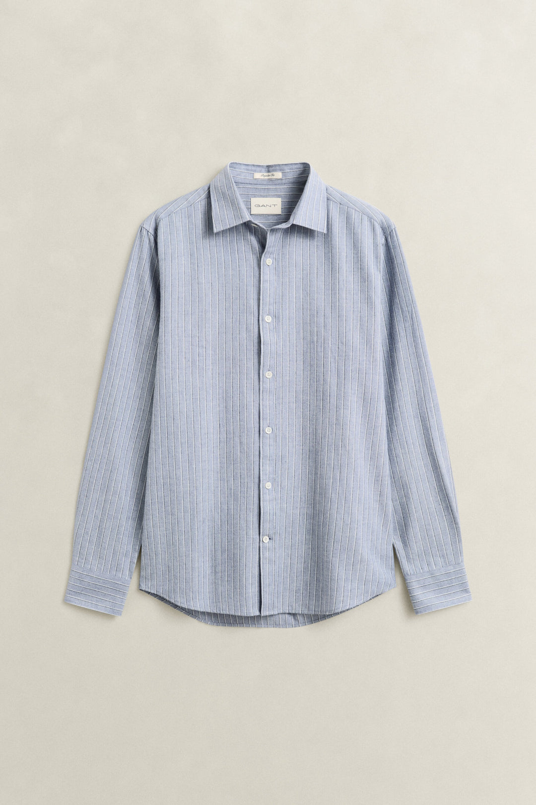 GANT Regular Flannel Melange Stripe Shirt - Light Blue