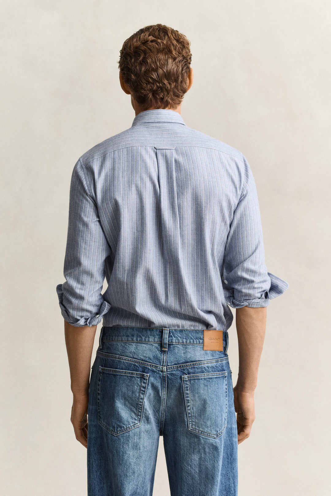 GANT Regular Flannel Melange Stripe Shirt - Light Blue