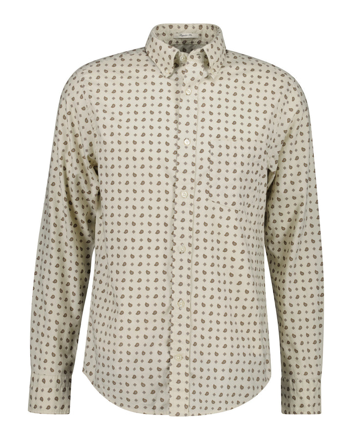 GANT Regular Printed Wintertwill Shirt - Sand