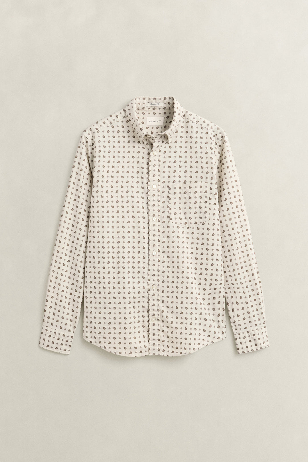 GANT Regular Printed Wintertwill Shirt - Sand
