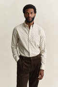 GANT Regular Printed Wintertwill Shirt - Sand