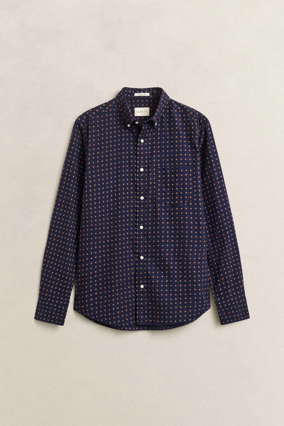 GANT Regular Printed Wintertwill Shirt - Classic Blue