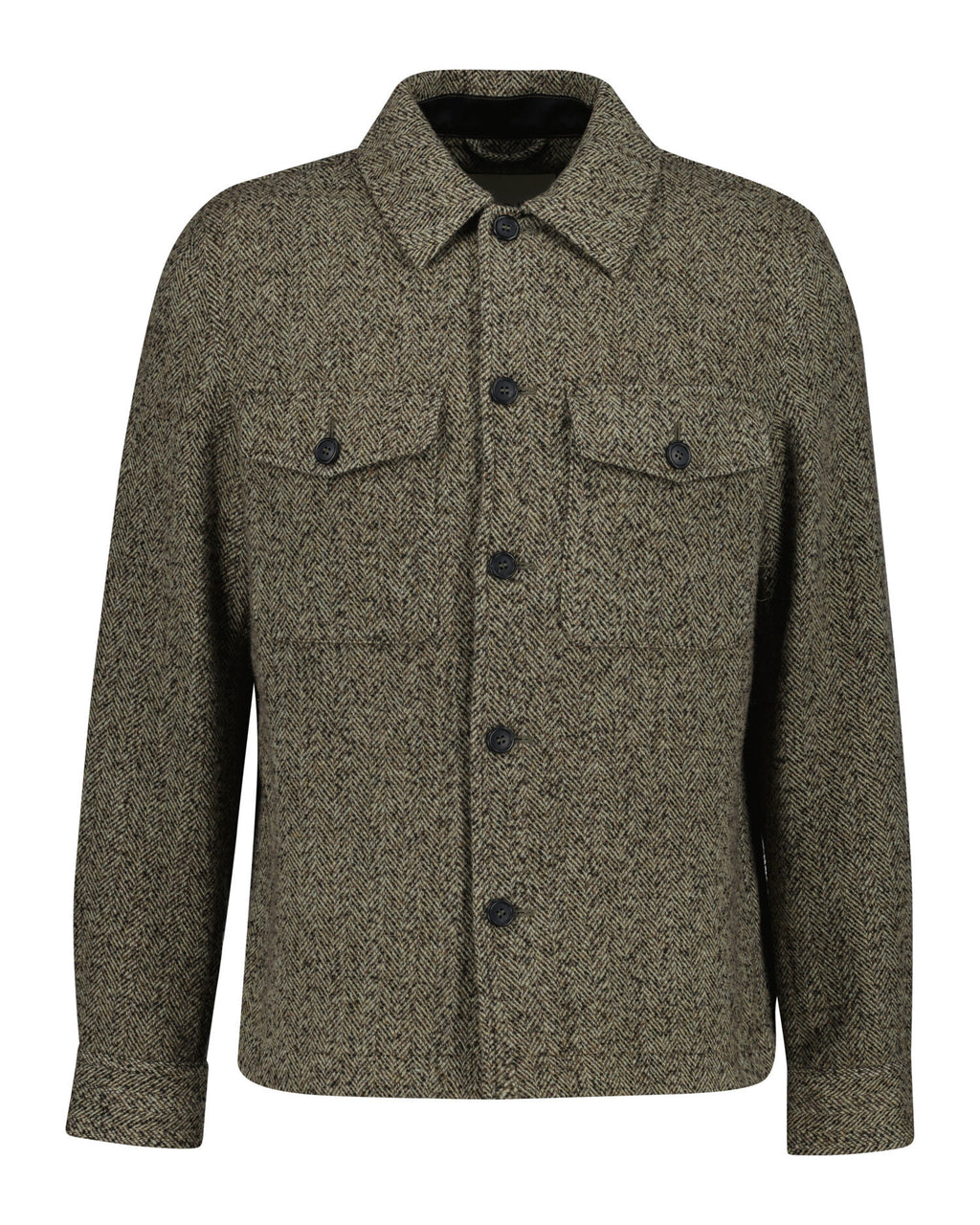 GANT Regular Herringbone Overshirt - Black Brown