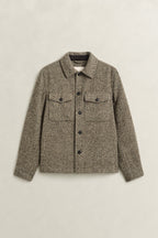 GANT Regular Herringbone Overshirt - Black Brown