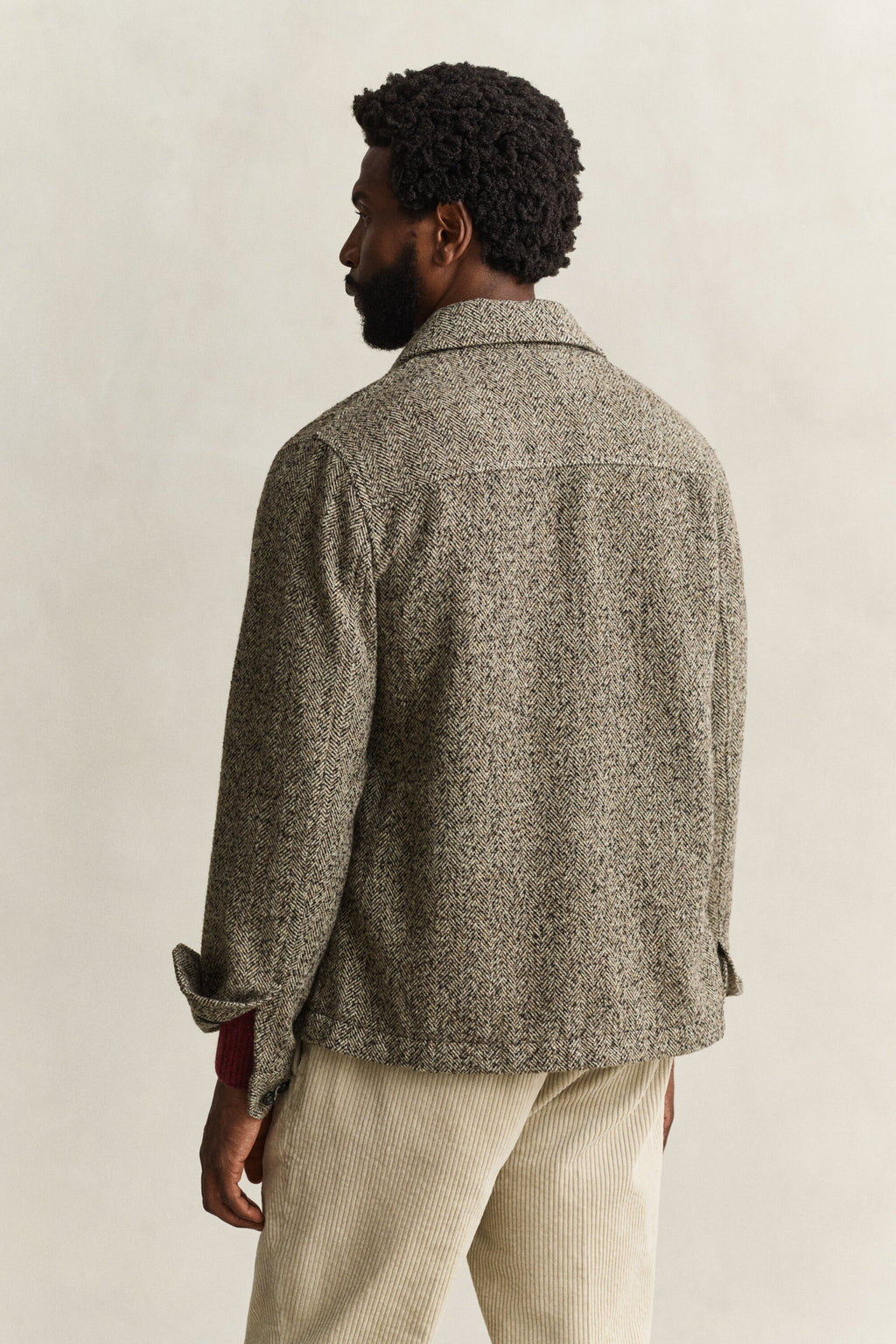 GANT Regular Herringbone Overshirt - Black Brown