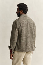 GANT Regular Herringbone Overshirt - Black Brown