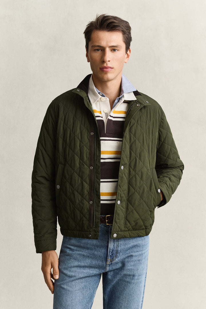 GANT Quilted Jacket - Dark Moss Green