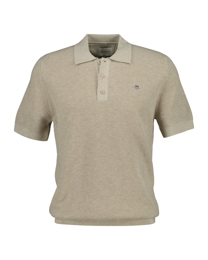 Gant Textured Cotton Polo Sweater