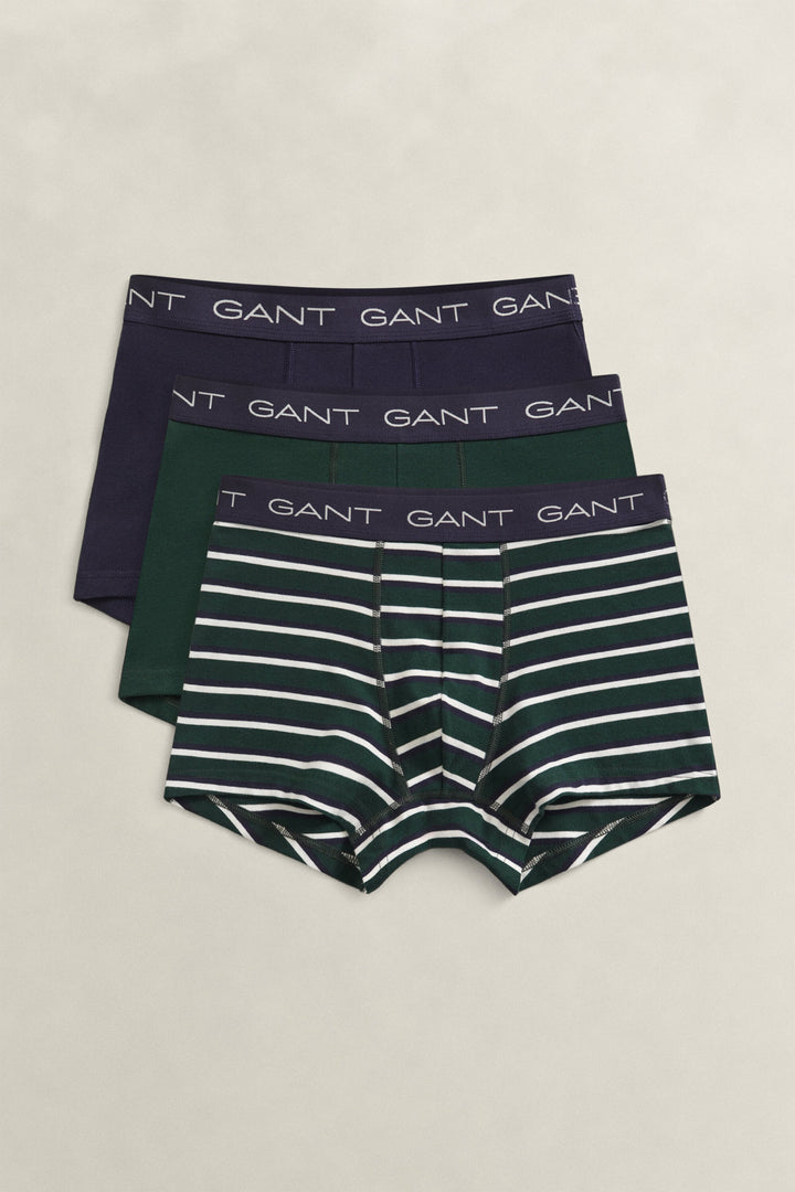 GANT Striped Trunk 3-Pack - Tartan Green