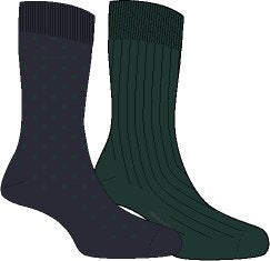 GANT Dot and Rib 2-Pack Sock Gift Box - Evening Blue