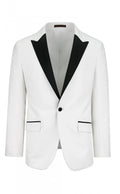 White Dinner Jacket With Black Peak Lapels