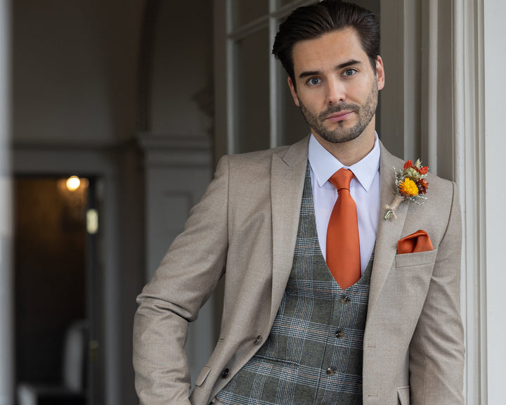 Beige Flannel Lounge Suit