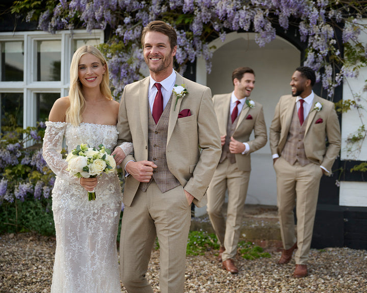 Beige Flannel Lounge Suit