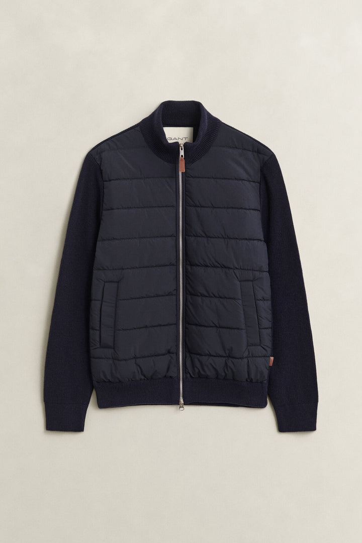 GANT Hybrid Zip Cardigan - Evening Blue