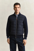 GANT Hybrid Zip Cardigan - Evening Blue