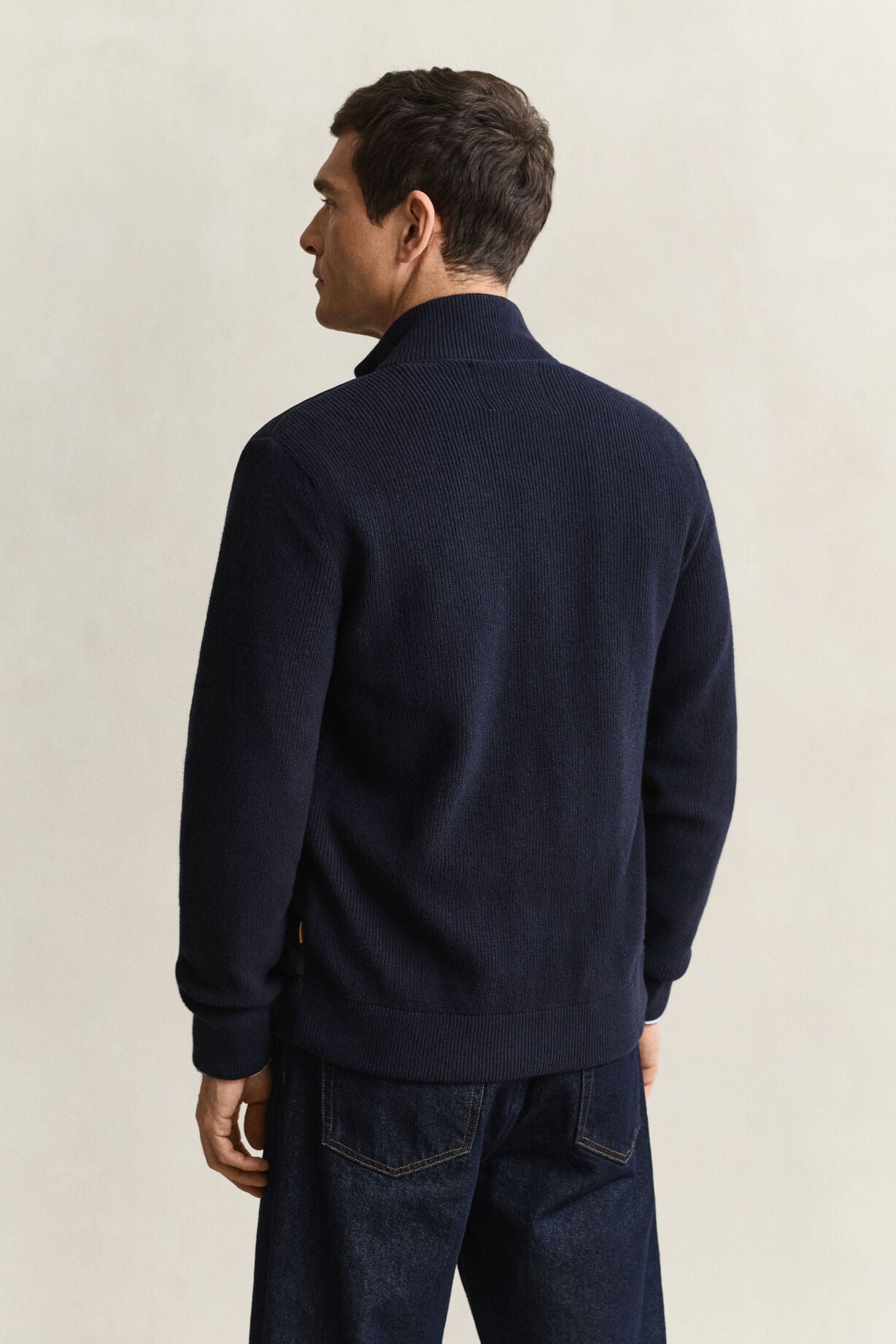 GANT Hybrid Zip Cardigan - Evening Blue