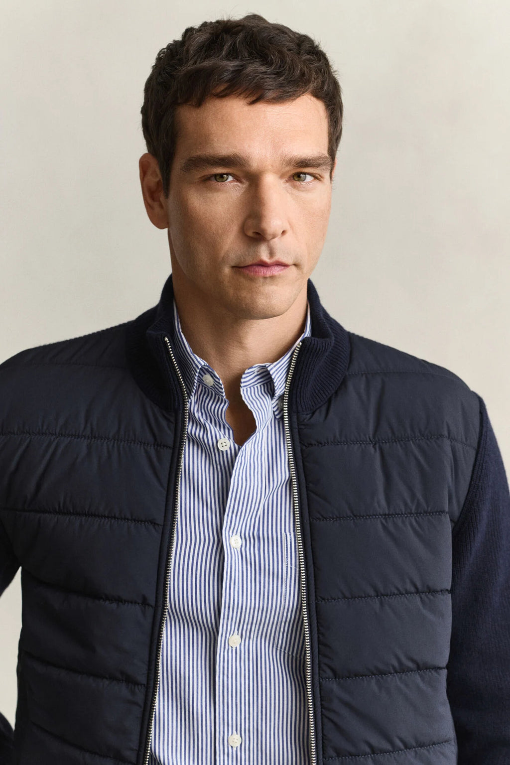 GANT Hybrid Zip Cardigan - Evening Blue
