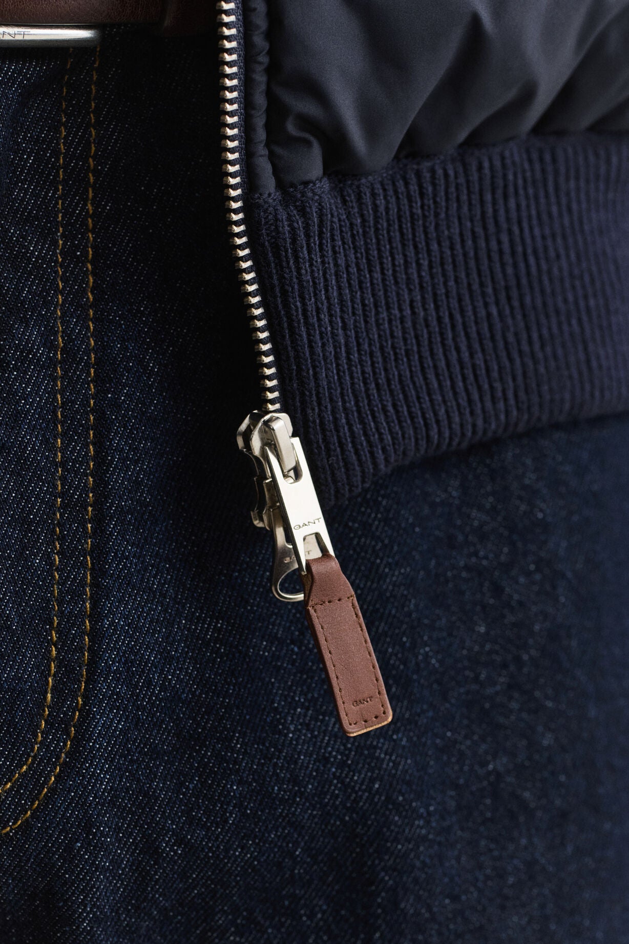 GANT Hybrid Zip Cardigan - Evening Blue