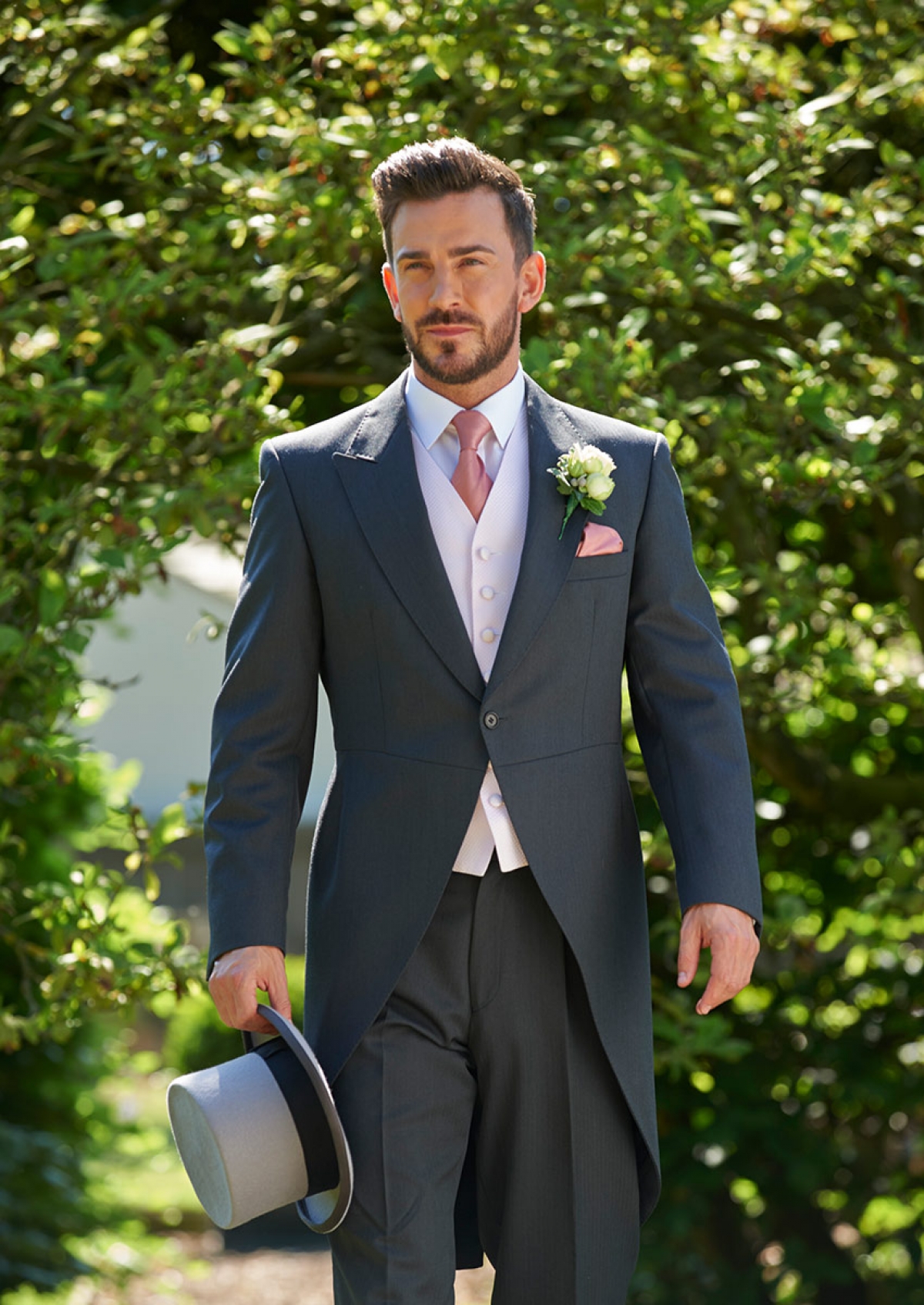 Charcoal Grey Herringbone | Tailcoats | Men's Wedding Hire | Coles ...
