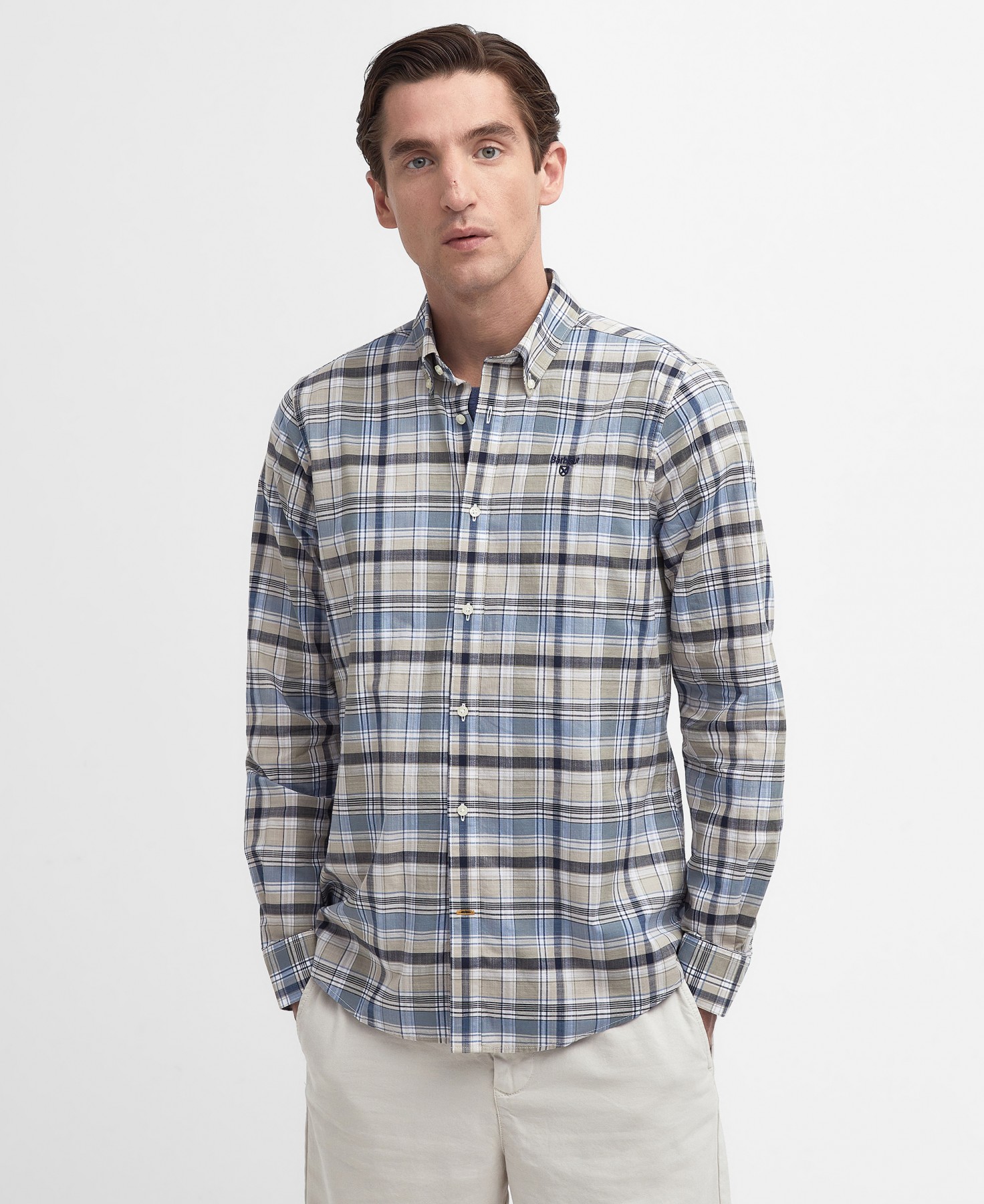 Barbour Checked Hutton Tailored Shirt - Stone
